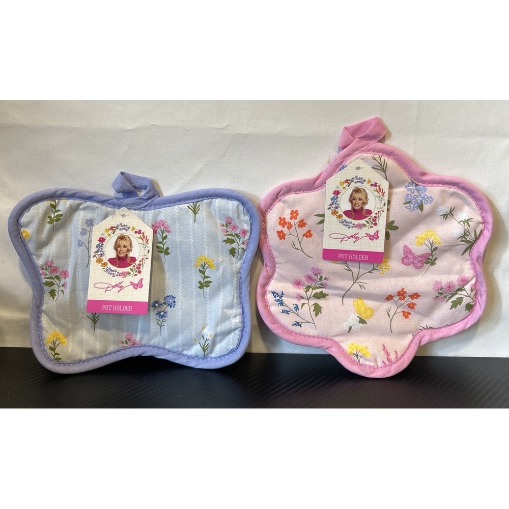 New Dolly Parton Wildflowers Spring Collection Pot Holder Set Of 2‎